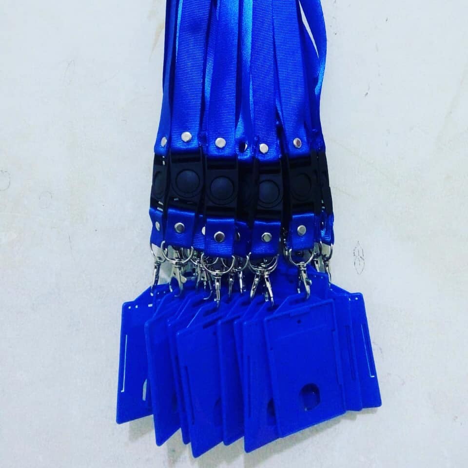 Tali lanyard id card 2 cm polos + card holder