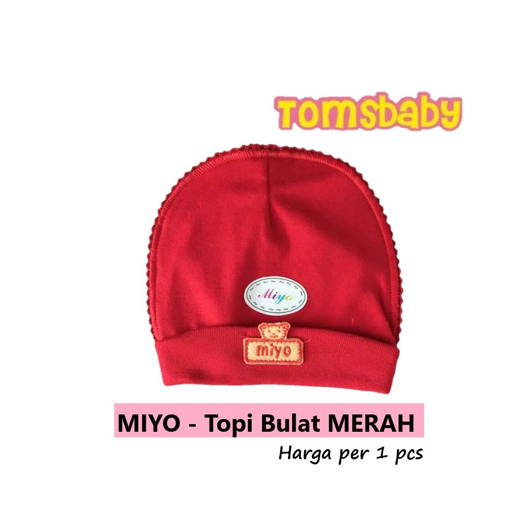 MIYO 1pcs Topi Bulat MERAH