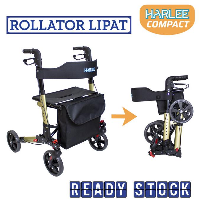 Harlee Compact Rollator - Alat bantu jalan - Walker beroda roda 4