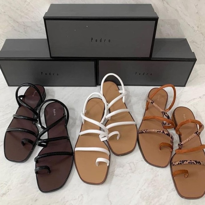 SANDAL WANITA | PEDRO STRAPPY FLAT ORI PREMIUM IMPORT