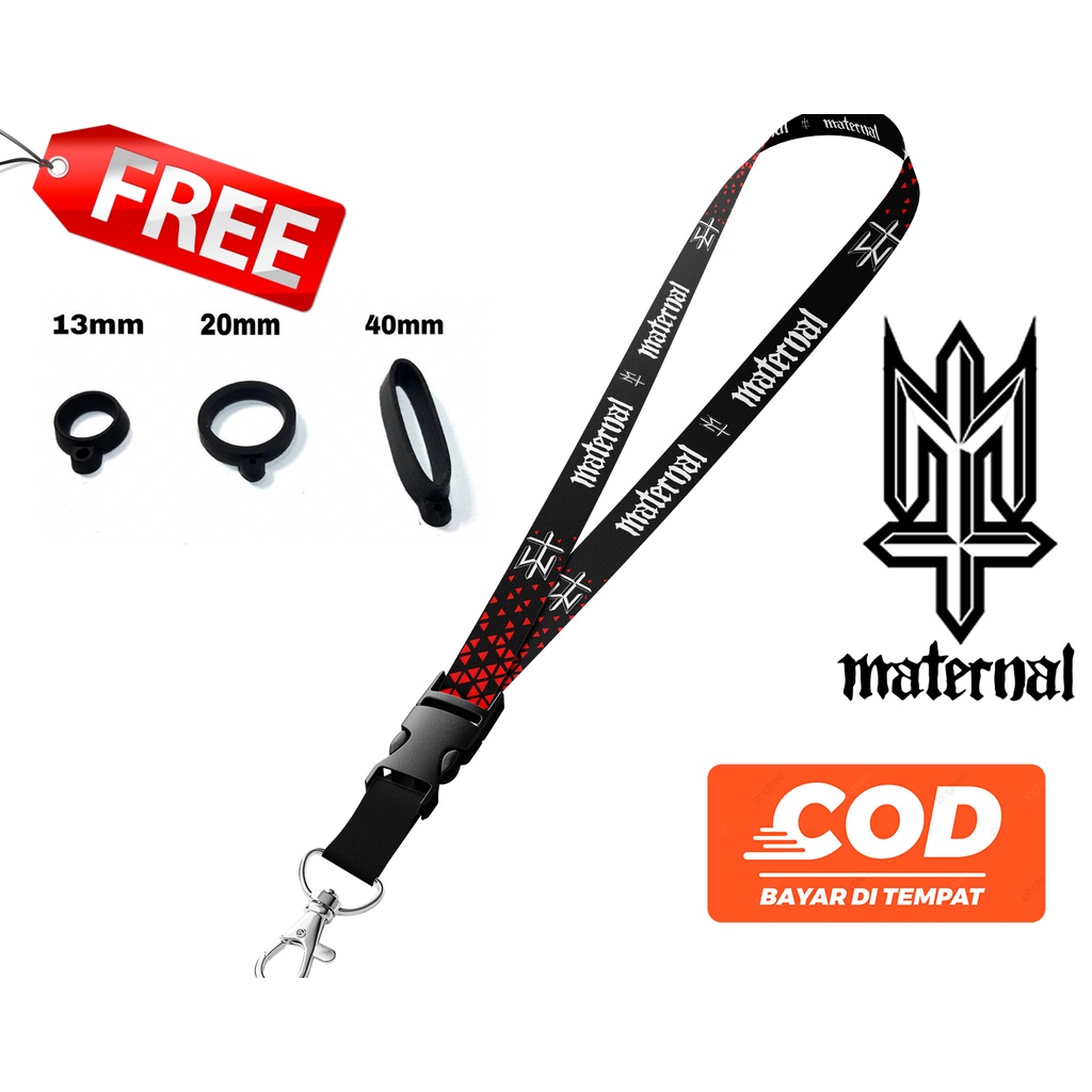 LANYARD MATERNAL FREE KARET O RING UNTUK PODS, VAPE, ID CARD BISA BAYAR DITEMPAT