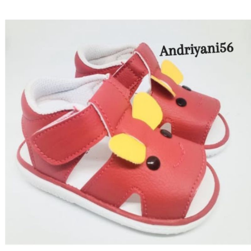 Sepatu Sendal Anak Perempuan / Cewek Ringan Simple Usia 1 2 3 Tahun Murah Bunyi