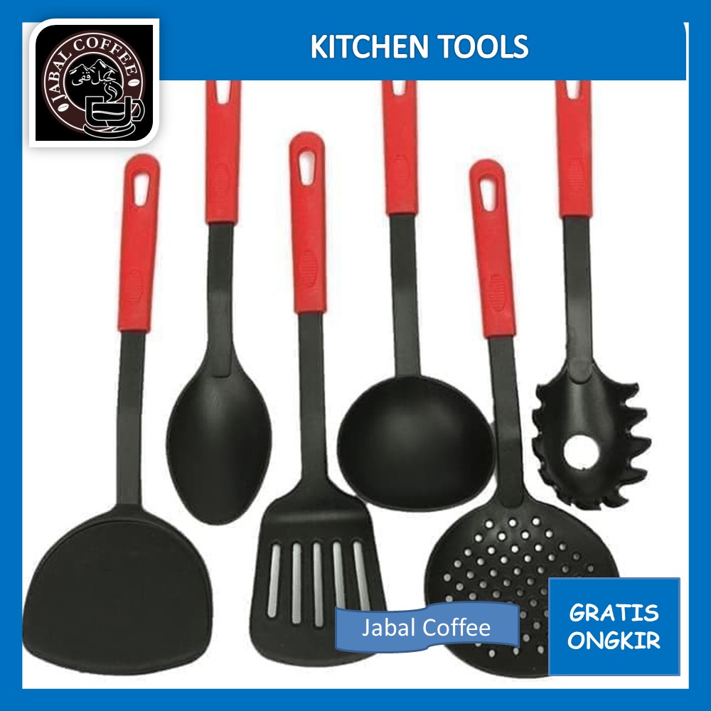 Spatula Sendok Masak / Kitchen Tools / Set Spatula Masak 6 In 1