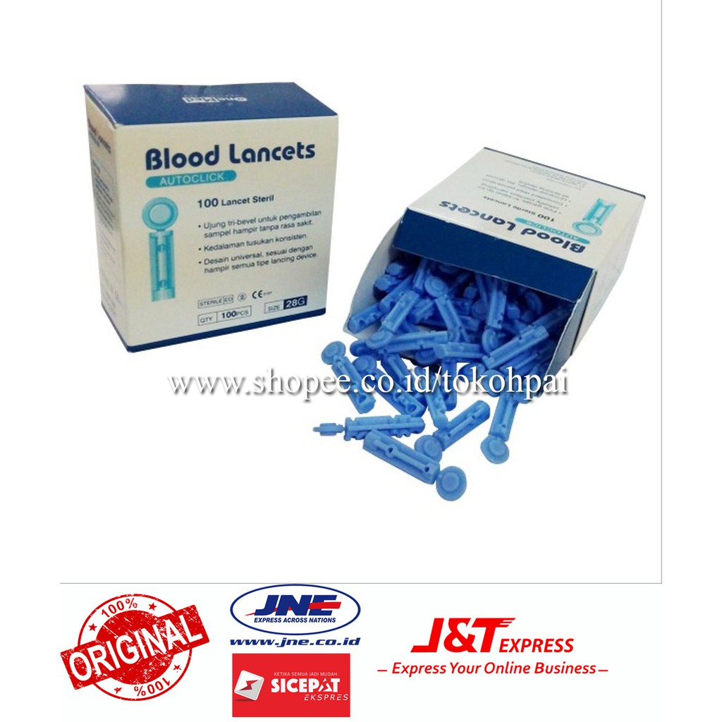 BLOOD LANCET 28G ISI 100 PCS /JARUM BEKAM /JARUM ASAM URAT GULA DARAH KOLESTROL