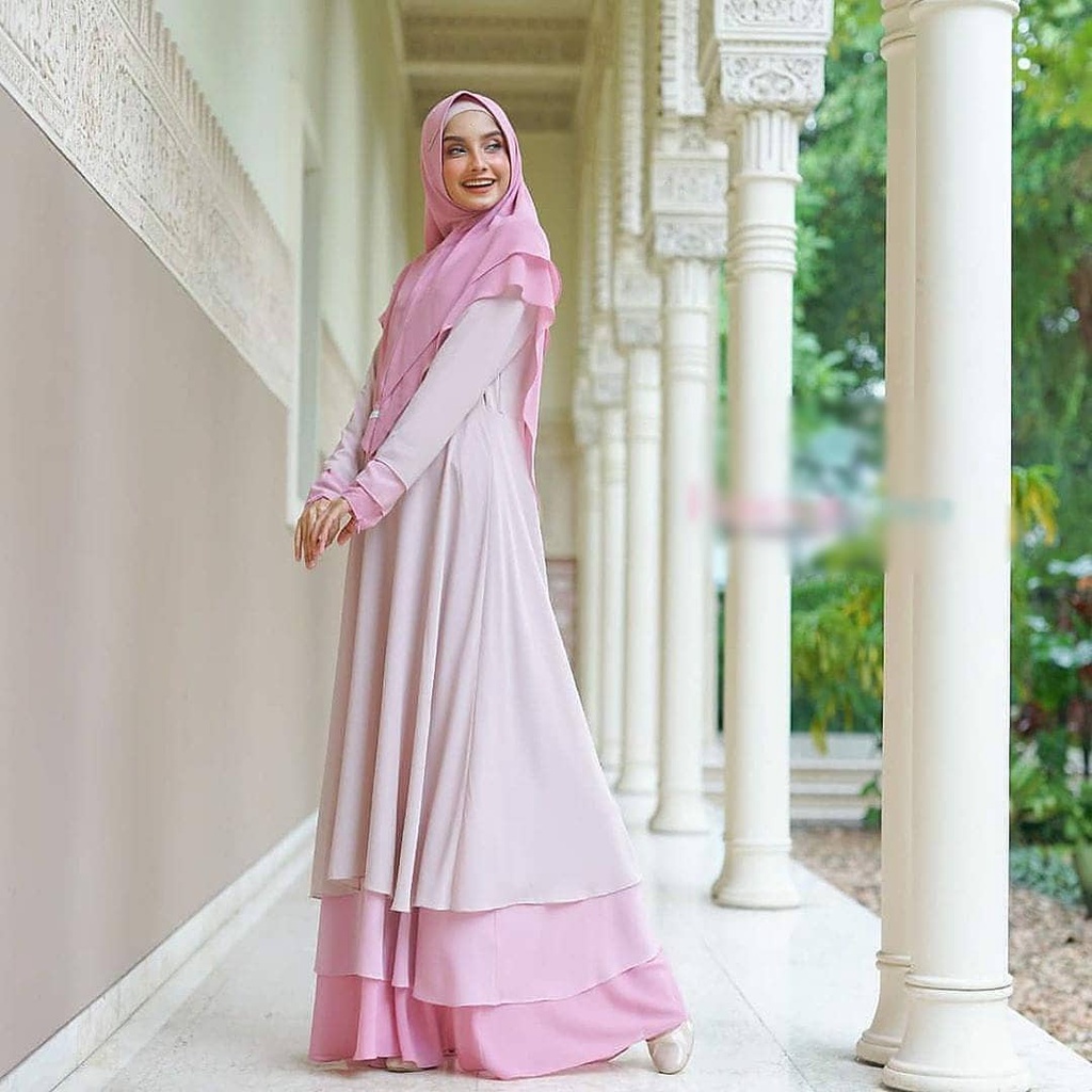 Gamis Syari Set Hijab Lebaran 2024 HAVANA SYAR'I Muslim Fashion Wanita Setelan Syari Hijab Muslimah 