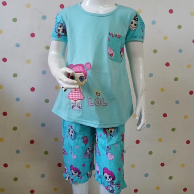 setelan anak bordir celana  katun  3 4 termurah Shopee 