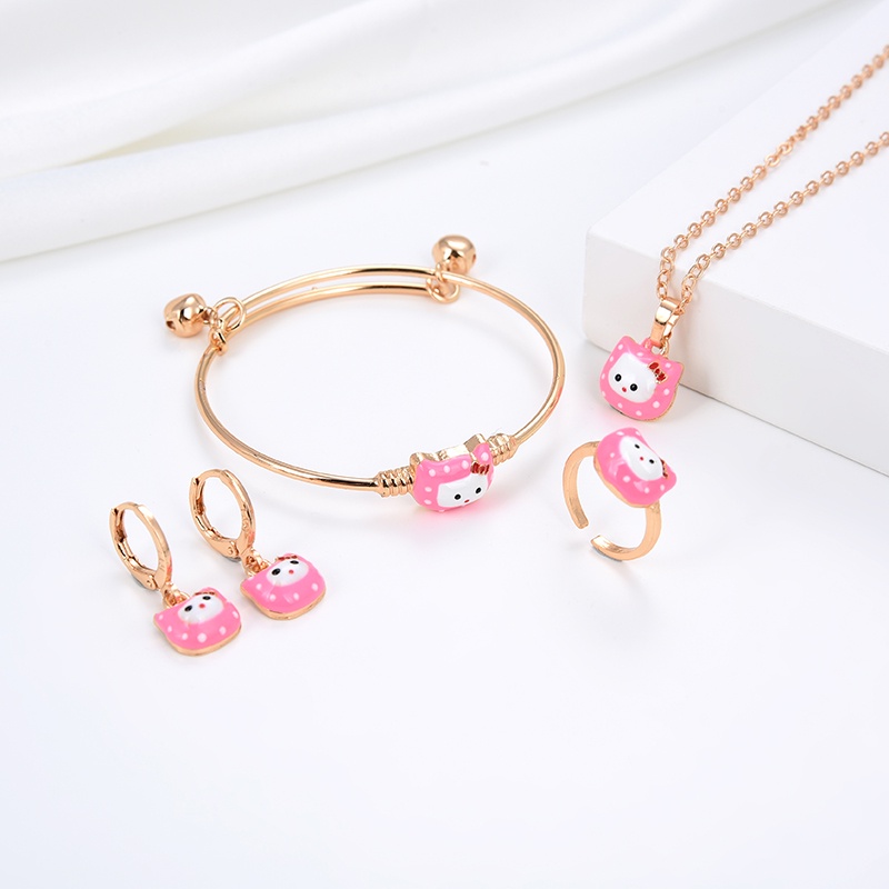 Agate 20s Set Perhiasan Titanium Anak Wanita Anti Lapis Emas Karat Isi Love Silver Dan Tidak Luntur 