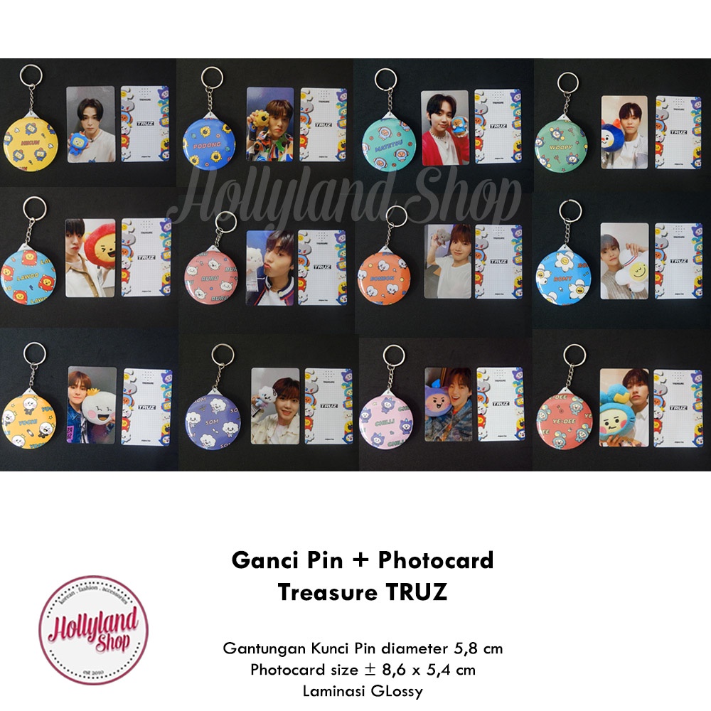 Paket Gantungan Kunci Pin + Photocard PC Treasure TRUZ Unofficial