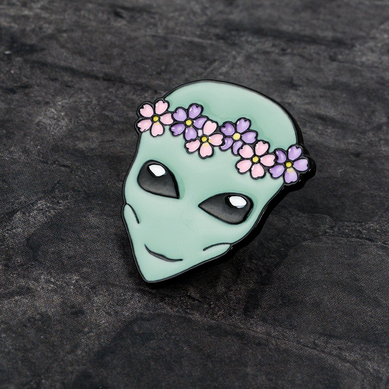 Bros Pin Enamel Desain Kartun Alien Untuk Hadiah Teman