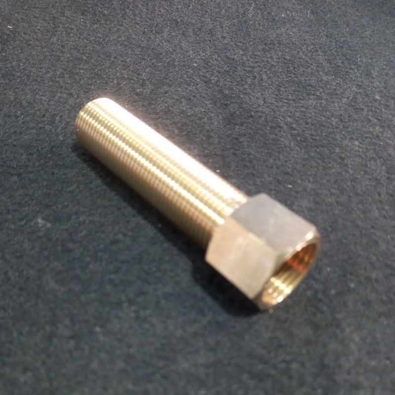Sok nepel  kuningan 9,5 cm drat dalam dan drat luar 1/2 inch, connector brass