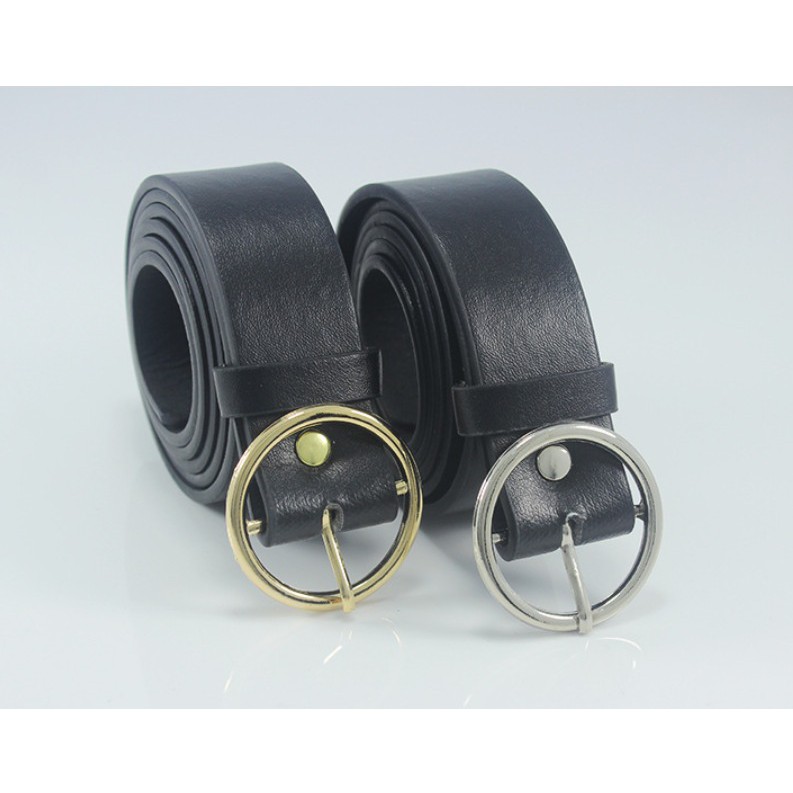 Retaily BELT Sabuk Ikat Pinggang Tali Hitam Gesper Bahan PU Unisex