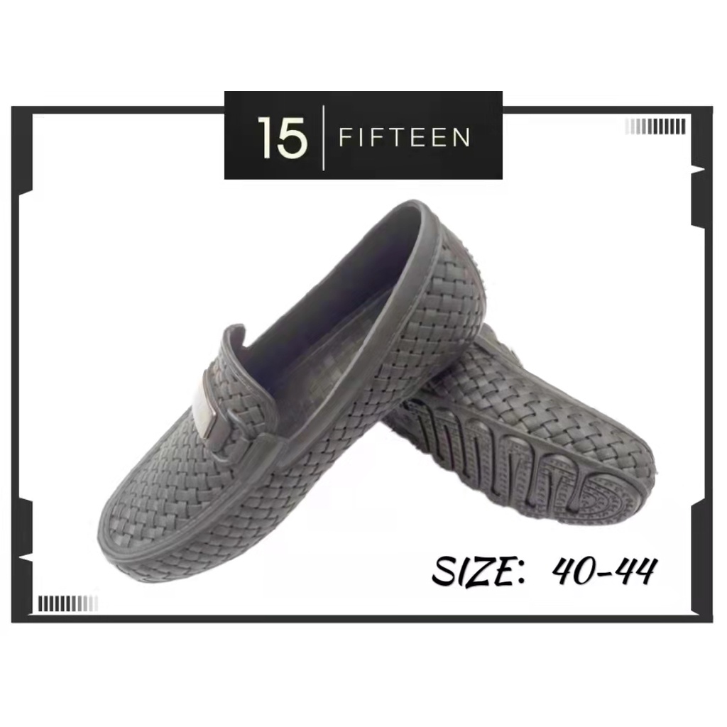 15 SHOP --- Sepatu Pria Kasual / Sepatu Cowok / Sepatu Karet Slip On / Sepatu Casual Anyam Karet Pria Kinbos M20