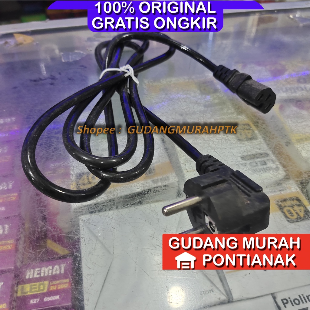 Kabel Power PC 3 pin Kualitas Tebal warna hitam cocok untuk Ricecooker Cosmos dan lain