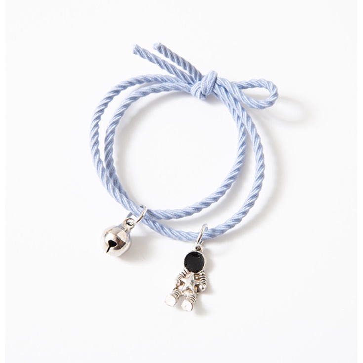 2 Pcs Gelang Tali Astronot LONCENG Couple Pasangan Hip Hop Korea Fashion Astro Best Friends Lock Kunci