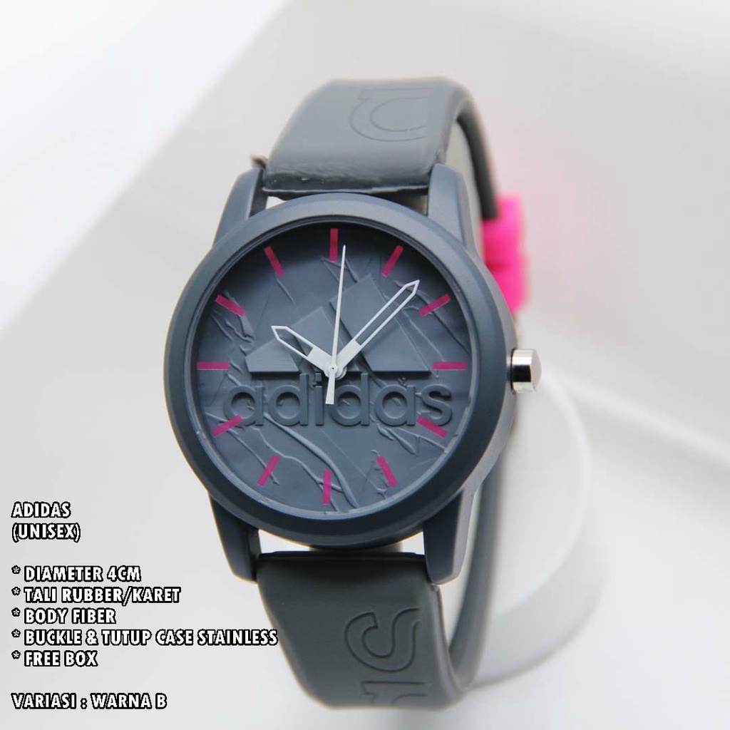 (BISA COD) JAM TANGAN UNISEX TALI RUBBER BODY BULAT POLOS