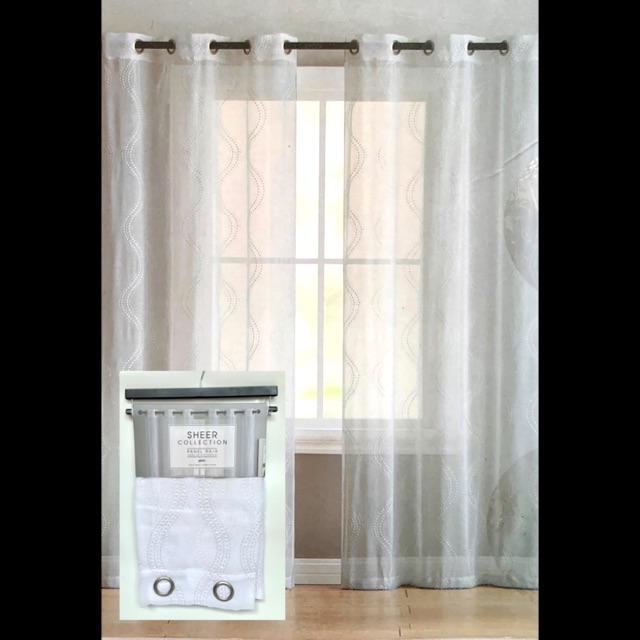 Gorden Jendela Sheer Putih - Hordeng Jendela Minimalis - Tirai Transparan Dekorasi Rumah