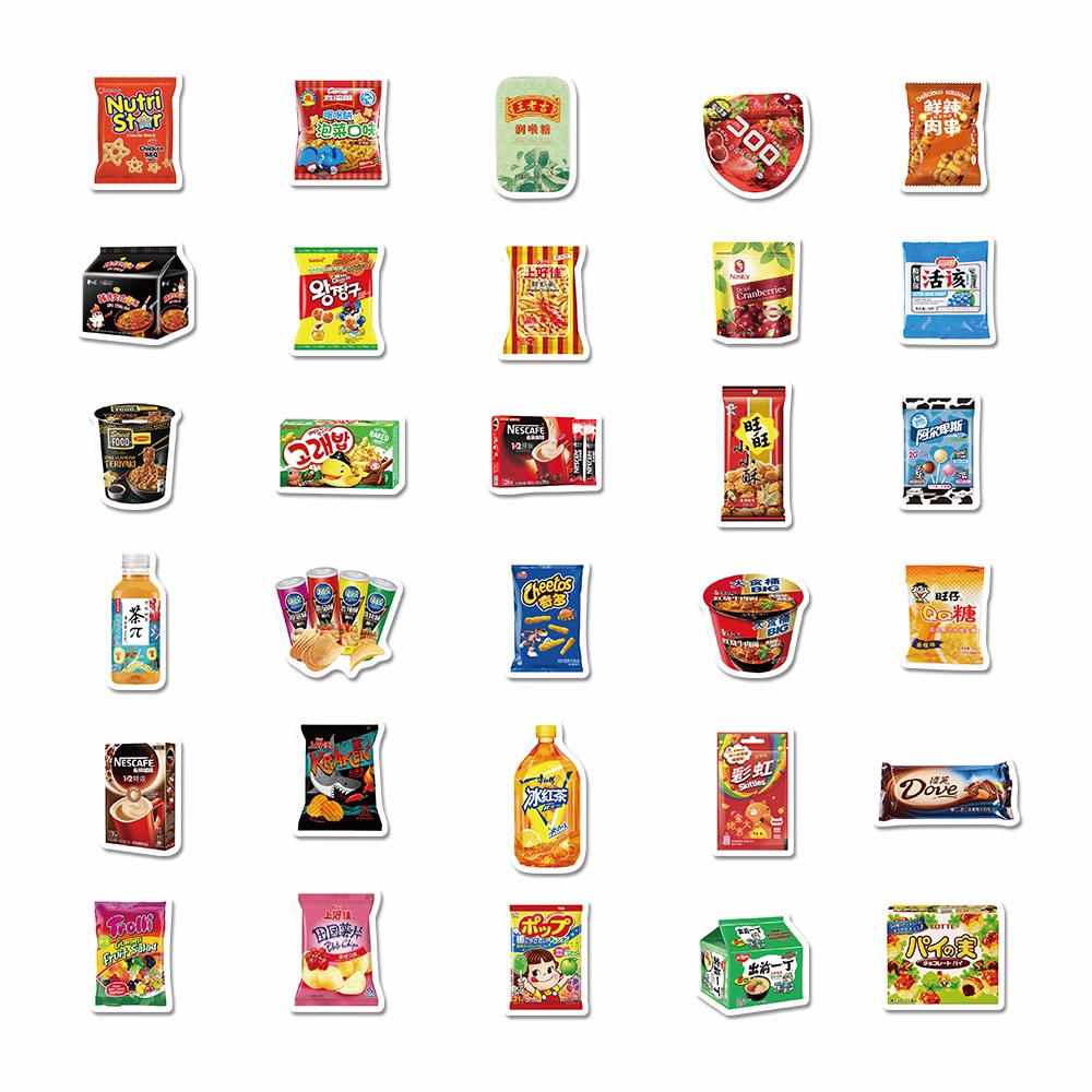 90pcs snacks fun stickers fun decoration hand account laptop water cup waterproof stickers