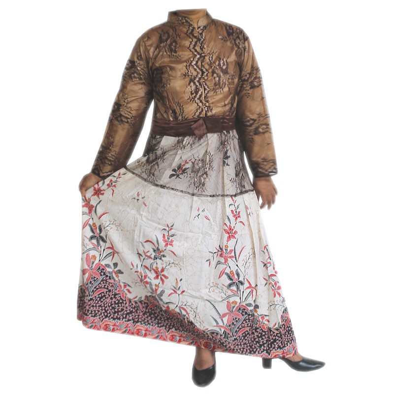 Gamis Brokat Kombinasi Batik