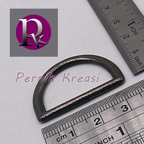Ring D black nikel 22 x 32 mm TA.H2565BN Ring D hitam gepeng Ring tas Ring logam Bahan aksesoris tas