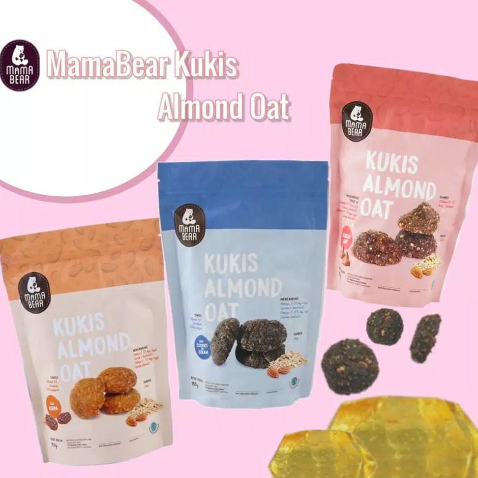 MAMABEAR KOOKIE BITES NEW | KUKIS ALMOND OAT | MAMABEAR | ALMOND | CEMILAN IBU HAMIL | NUTRISI IBU HAMIL | ASI BOOSTER | BISKUIT