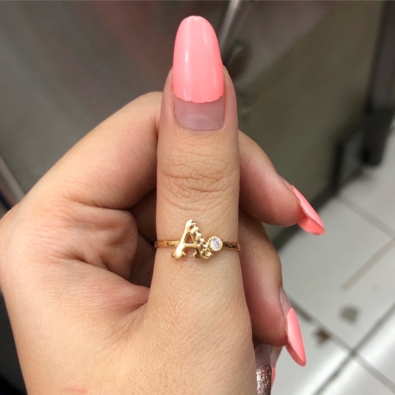 L1- CINCIN HURUF A 1.3GR KADAR 375 UKURAN 14
