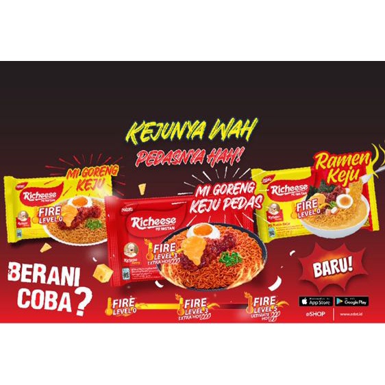 

Mie Instant Viral Mie Goreng dan Ramen Keju Richeese Nabati Mie Enak dan Murah / Mie Richeese Keju Level 0 - 5/Mie Richeese Nabati Keju/Mie Richeese Goreng Keju / Mie Richeese Ramen Keju / Mie Richeese Level 0, 3 , 5