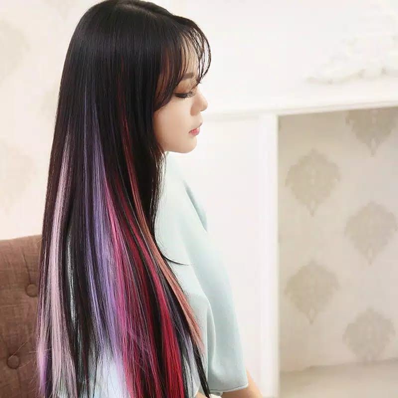 family games HAIRCLIP WARNA wig hair clip colour highlight rambut sambung palsu extension