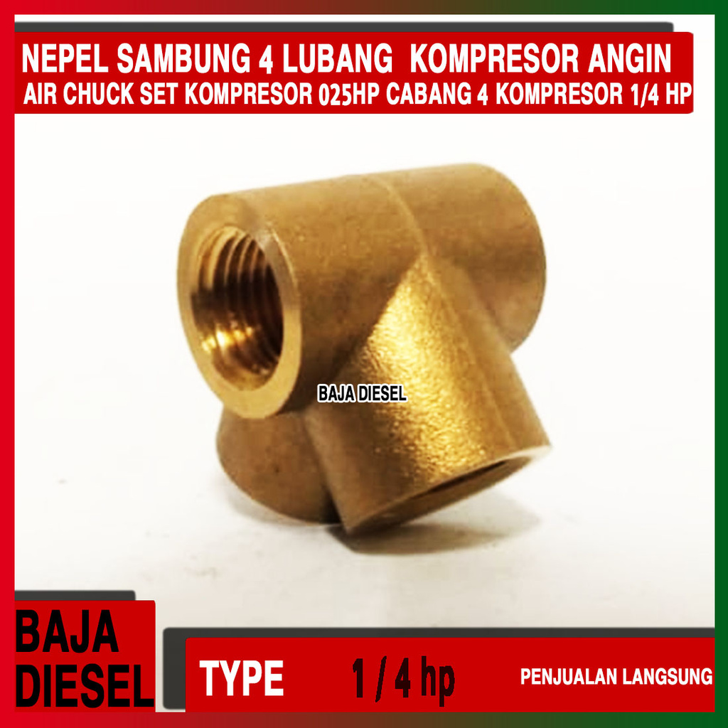 Nepel Sambung 4 Lubang Kompresor Angin