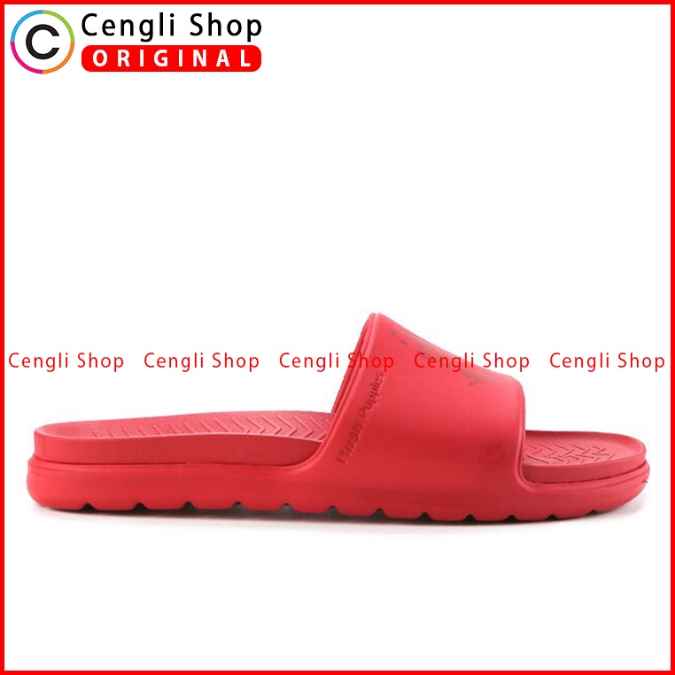 SANDAL SLIDE HUSH PUPPIES PRIA ORIGINAL CASUAL BRANDED MERAH HM15