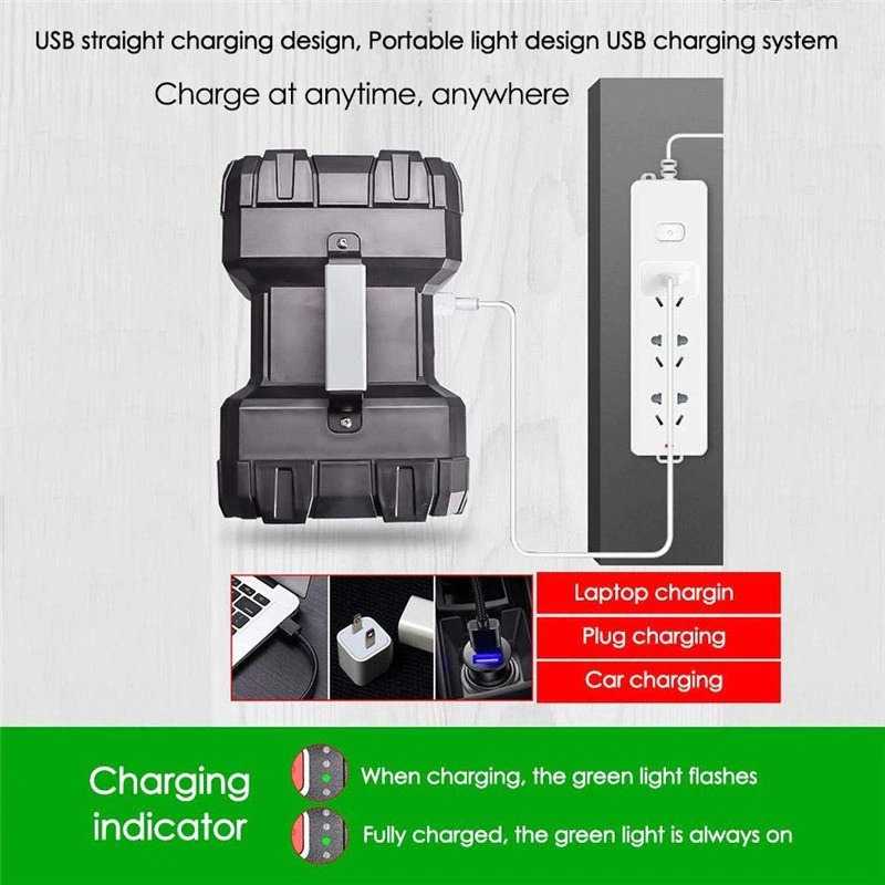 IDN TOOLS - Litwod Senter LED Flashlight USB Recharge XHP70 + 45 SMD LED - W845