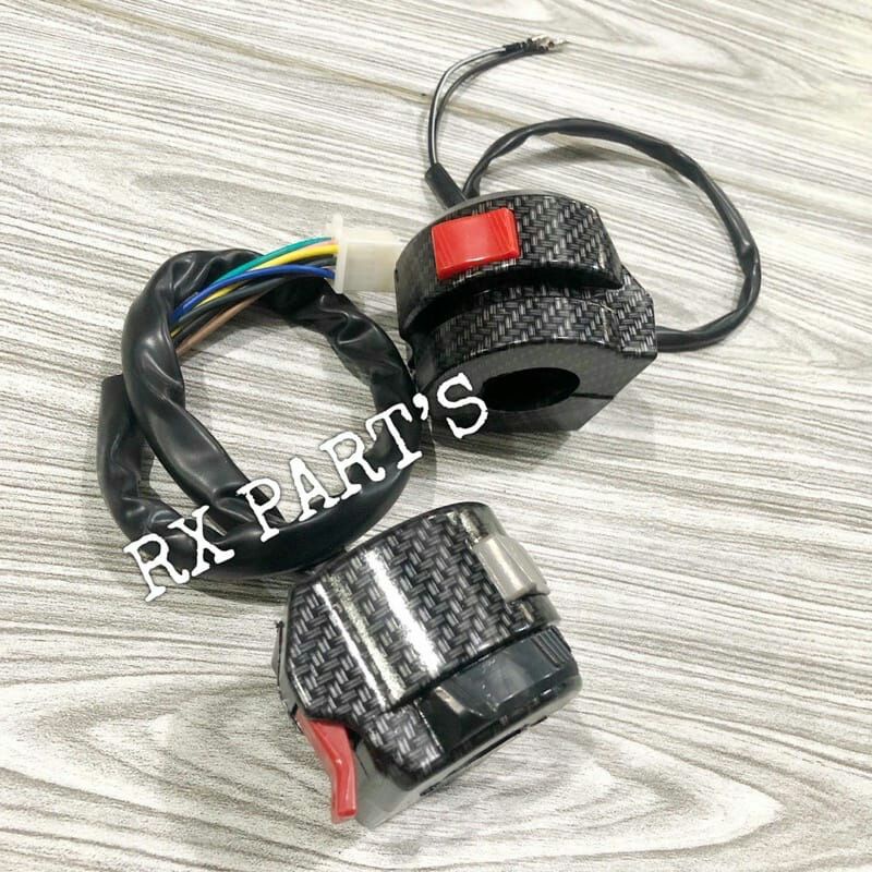 SAKLAR KANAN KIRI CARBON / CARBON YAMAHA RX KING NEW RX K RXKING - VIXION OLD / LAMA - SCORPIO