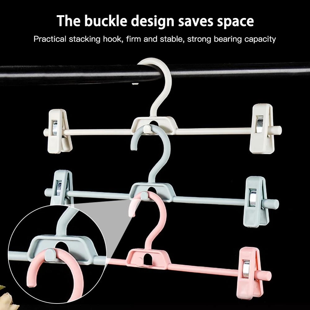 Home Hanging Pants Fix Clip Hanger / Adjustable Trousers Clothespin Drying Rack /Space Saving Skirt Peg Hanger/ Multifunctional Organizer Shelf