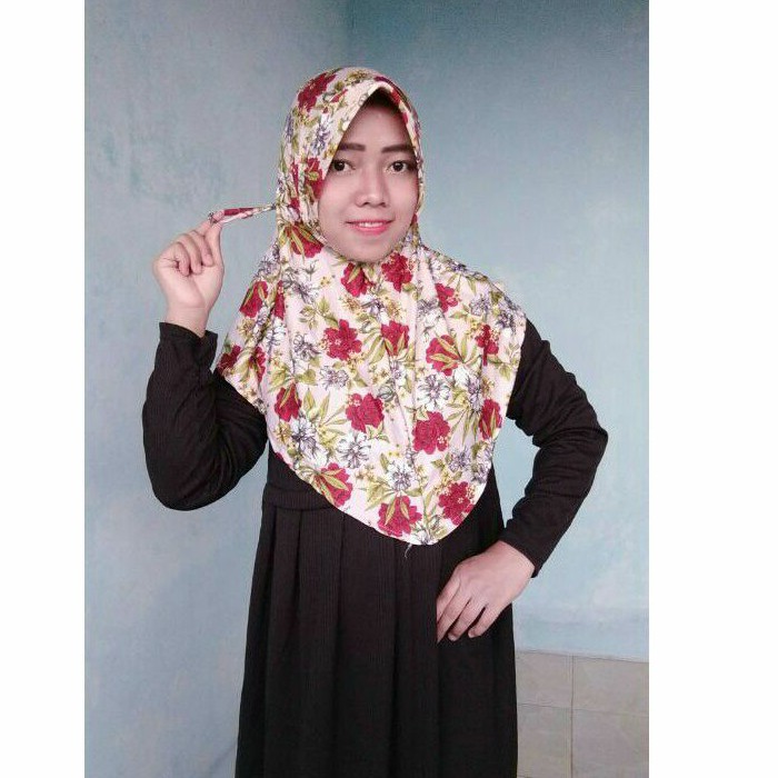 Jual Jilbab Serut Motif Bunga/Jilbab Murah Indonesia|Shopee Indonesia