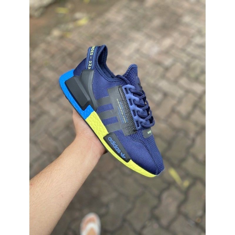SEPATU PRIA ADIDAS NMD R1 V2 ALL BLACK WHITE RED BLUE GREEN YELLOW RED