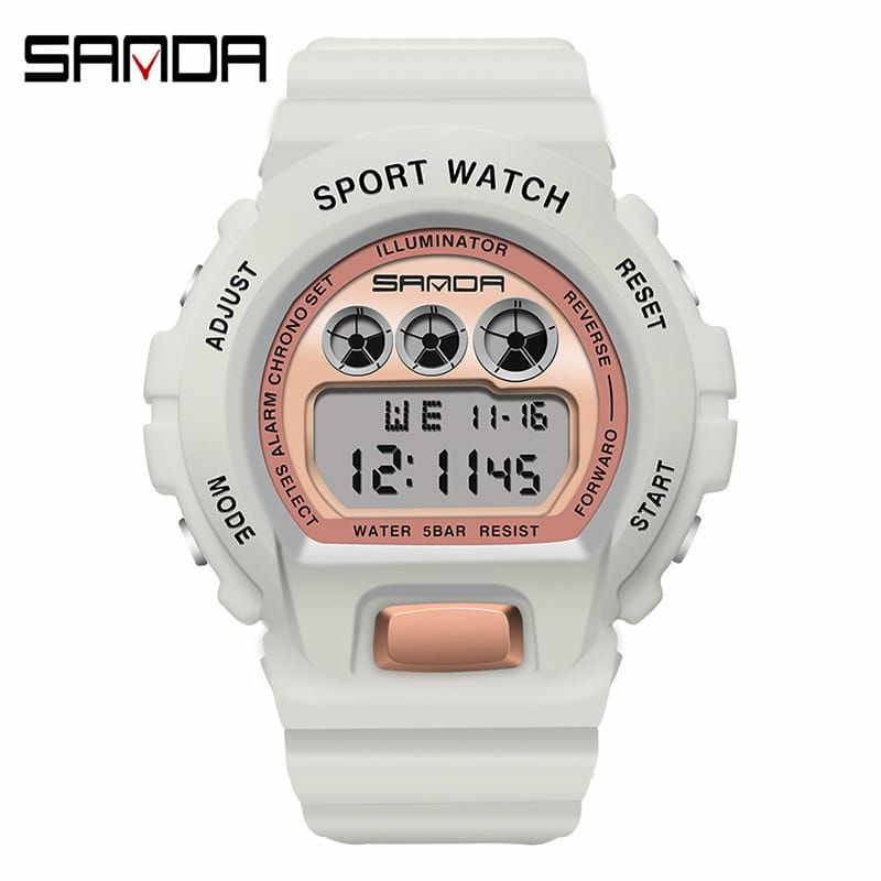 SANDA 2018 WARNA FAVORIT PILIHAN Jam Tangan Wanita Pria Digital Sport EL Backlight Tali Rubber Anti air