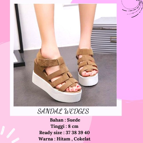 Sandal Sendal Wedges Cantik Kekinian Wanita Remaja Cewek Perempuan Korea Murah Terbaru 2021