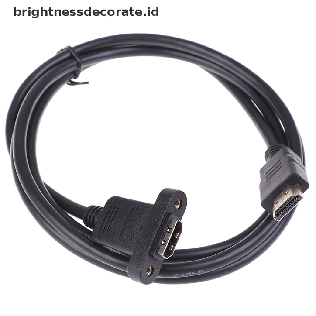 [birth] 1Pc HDMI Extension Cable Male to Female Gold Plated With Screw Panel Mount Cable [ID]