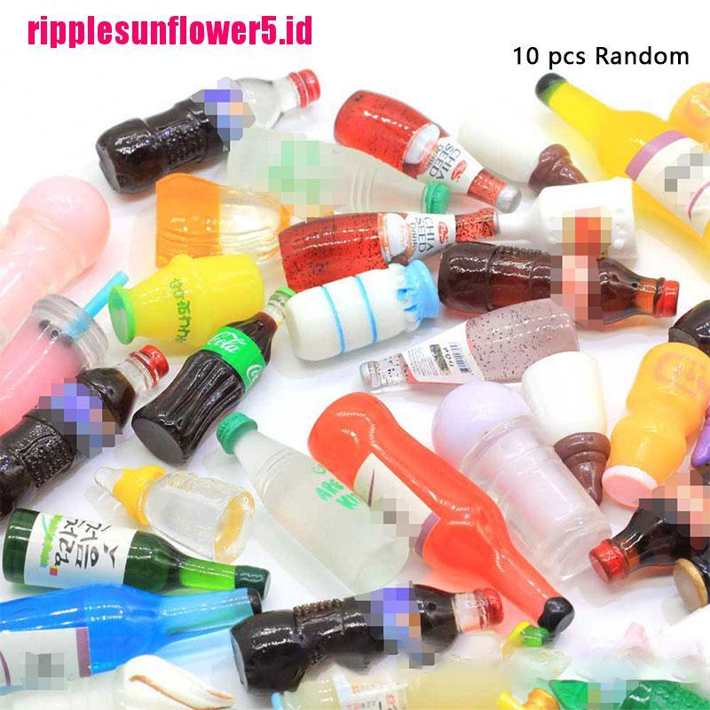 10pcs / set Mainan Miniatur Minuman / Makanan Untuk Aksesoris Rumah Boneka