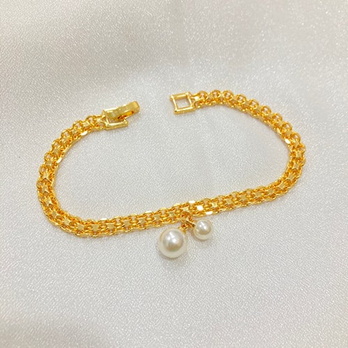 Gelang Rantai Titanium Wanita Anti Karat Xuping Lapis Emas Perhiasan Fashion Wanita Berlapis Emas KTA22-MA-GE44