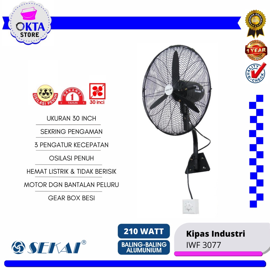 Sekai Kipas Dinding 30inch Kipas Industri IWF 3077