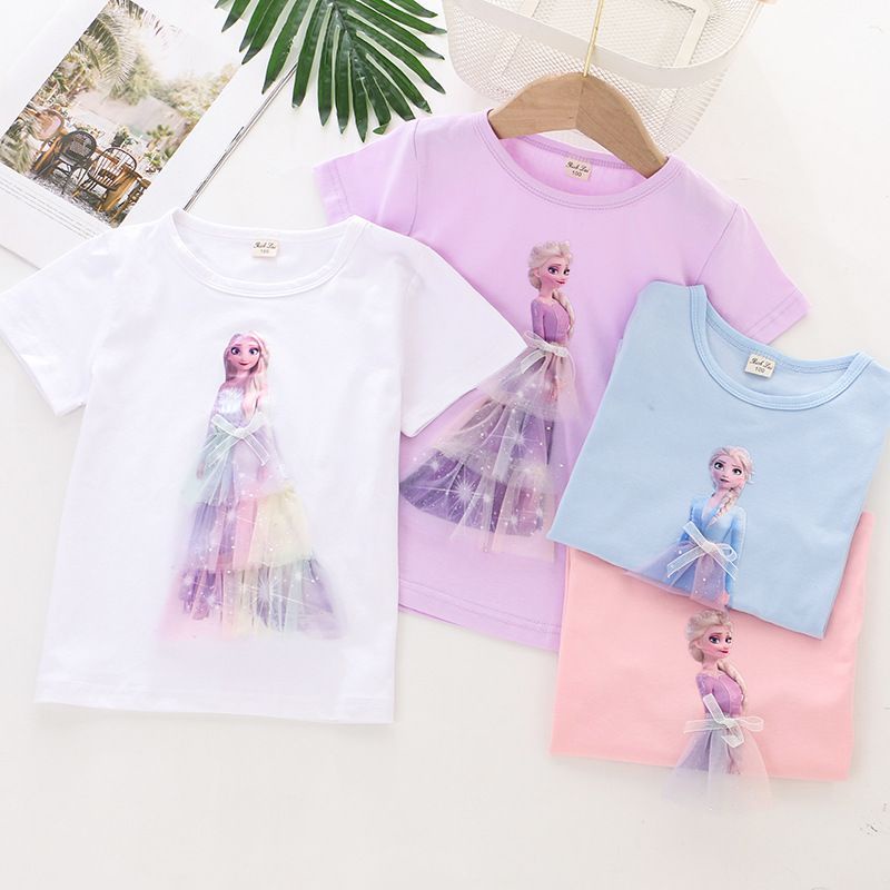 Baju Tshirt Anak Elsa Import Fashion 4 Warna