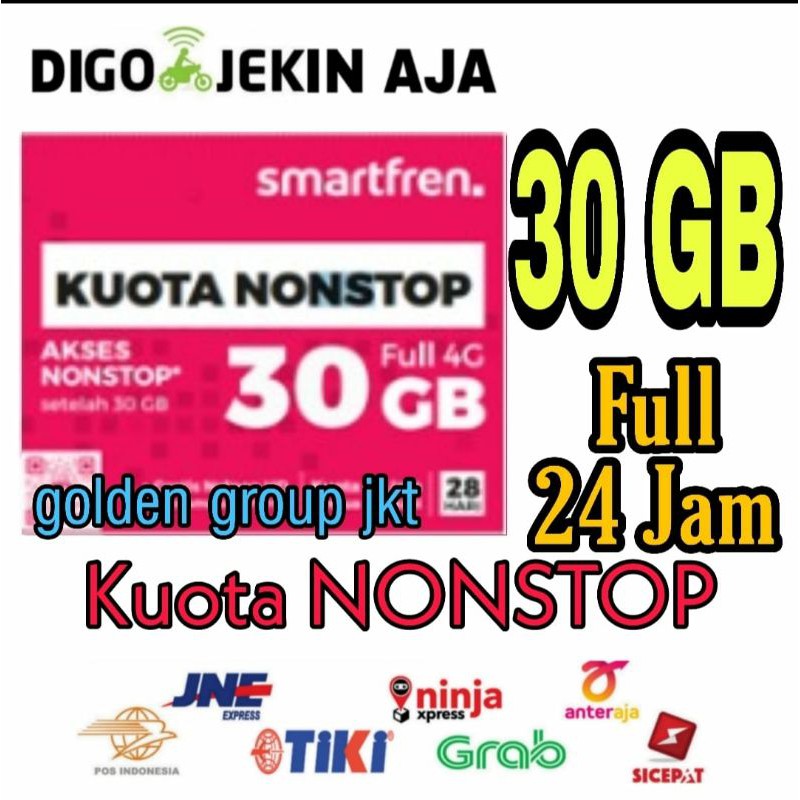 Perdana Smartfren 30GB Kuota NONSTOP 24Jam Full 4G