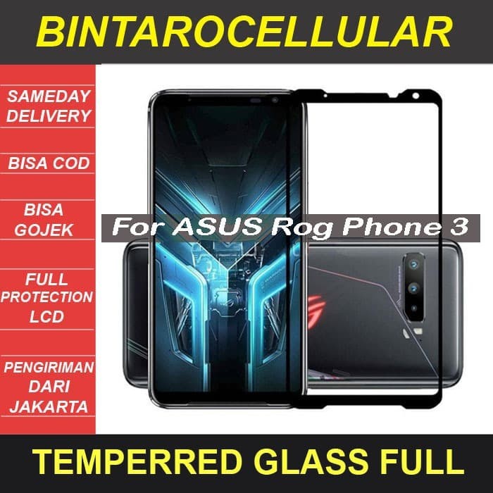 (FULL) TEMPERED GLASS ASUS ROG PHONE 3 - ANTI GORES SCREEN PROTECTOR