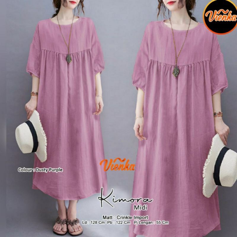 Midi Dress Crinkle Polos Airflow XL Big Size Jumbo LD 120 High Quality Product Coa Deara Grisella Miracle Wilda