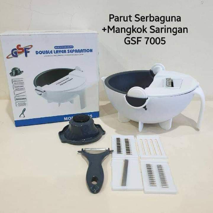 ALAT PARUTAN BASKOM SERBAGUNA / MANGKOK TIRISAN SAYUR SERBAGUNA 7 IN 1 GSF G-7005 / GSF G7005 / GSF 7005