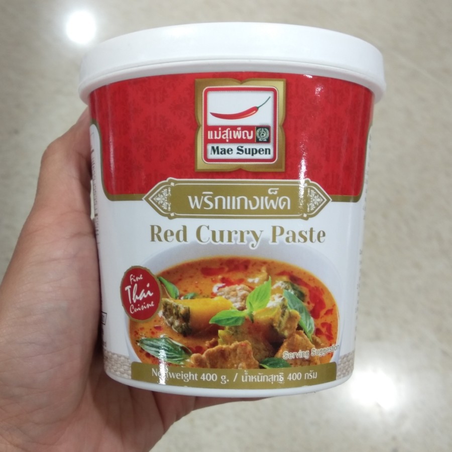 

Mae Supen Red Curry paste 400 gram / Bumbu Kari merah khas Thailand