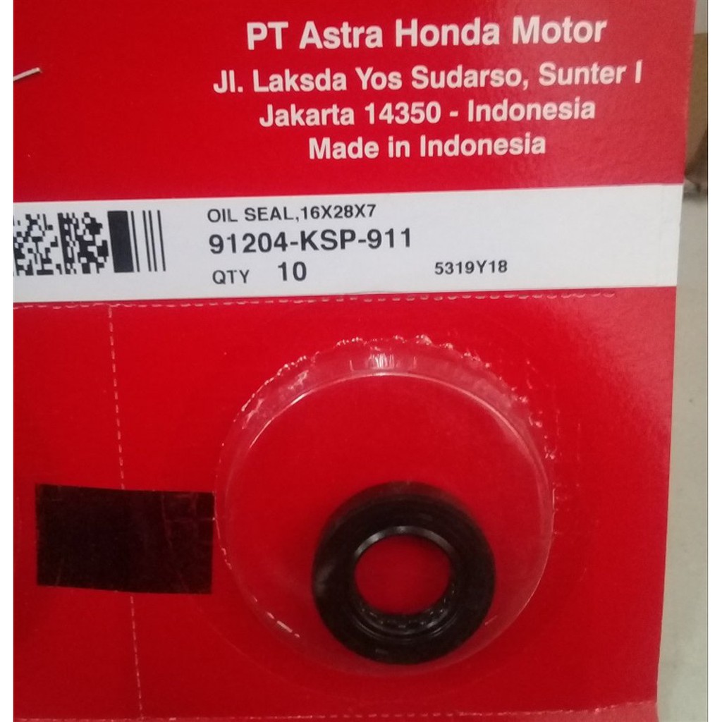 SIL OLI OIL SEAL 16X28X7 Asli Honda 91204KSP911