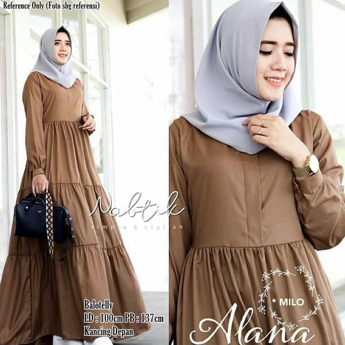 Baju Gamis Wanita Alana Maxi Dress Gamis Syari Muslim