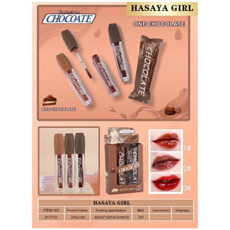 PROMO ECER!!!LIP GLOSS/LIP TINT CHOCOLATE HASAYA GIRL JH-3732/HH1062