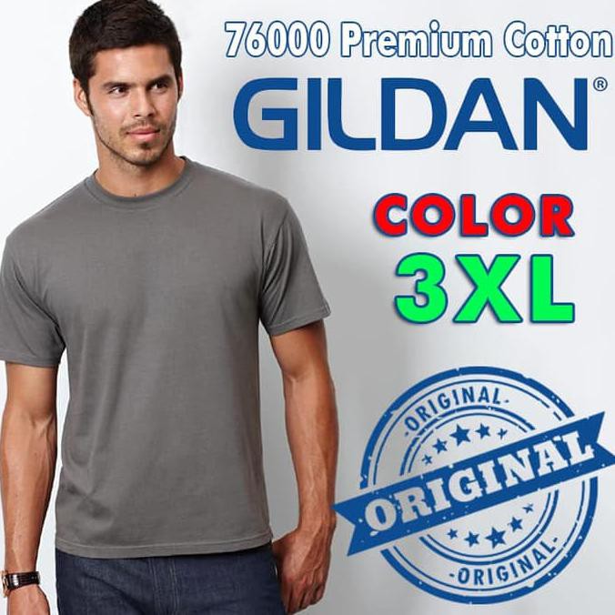 SUPER SALE KAOS POLOS GILDAN 76000 Premium Cotton ( SIZE XXXL ) - Putih Ready Stock